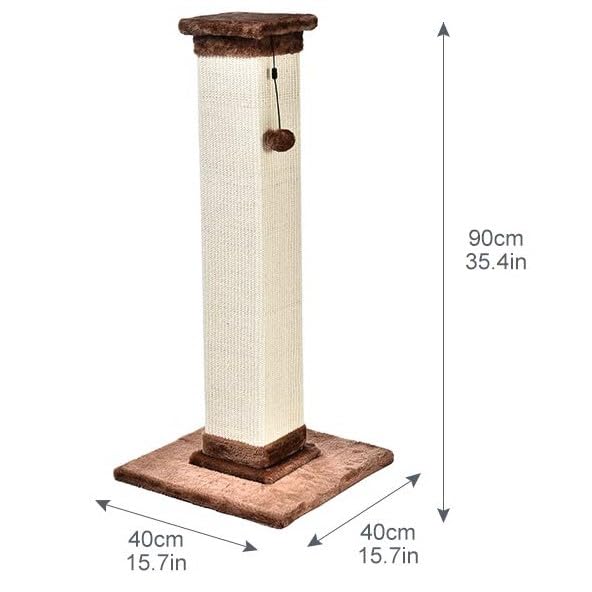 Hoher Katzen-Kratzbaum 90 cm – Stabil, Sisal, braun