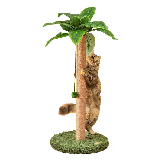 Katzenkratzsäule 84 cm – Sisal-Kratzbaum mit Palmen & Spielball
